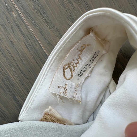 Alice + Olivia ERNA White Silver Feather Sequin Mini Dress Neck Tie - Size 2 - Picture 4 of 9